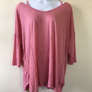 Terra&Sky Pink cold shoulder tunic top-3X.